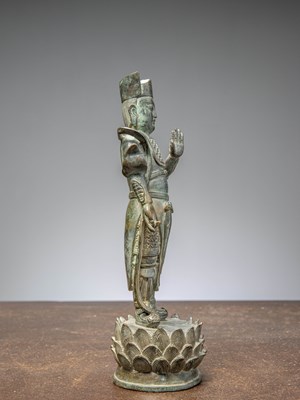 Lot 47 - A BRONZE GUARDIAN FIGURE CHINA MING DYNASTY 16TH - 17TH CENTURY
