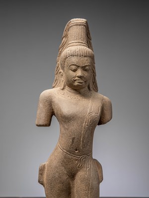 Lot 7 - SANDSTONE AVALOKITESHVARA 7TH CENTURY FROM THAILAND OR VIETNAM