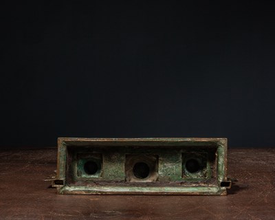 Lot 11 - BRONZE SHRINE DEPICTING RAMA SITA AND LAKSHMAN INDIA 16TH CENTURY