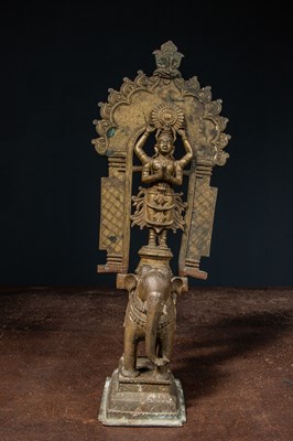 Lot 71 - SURYA ON ELEPHANT BRONZE INDIA 18TH CENTURY