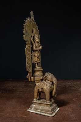 Lot 71 - SURYA ON ELEPHANT BRONZE INDIA 18TH CENTURY