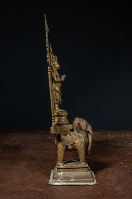 Lot 71 - SURYA ON ELEPHANT BRONZE INDIA 18TH CENTURY