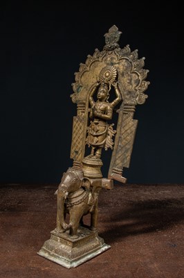 Lot 71 - SURYA ON ELEPHANT BRONZE INDIA 18TH CENTURY