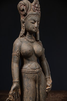 Lot 30 - STANDING TARA STONE NEPAL 19TH CENTURY REVIVAL