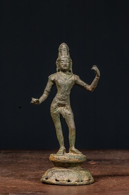 Lot 168 - STANDING RAMA BRONZE NEPAL 11TH TO 12TH CENTURY