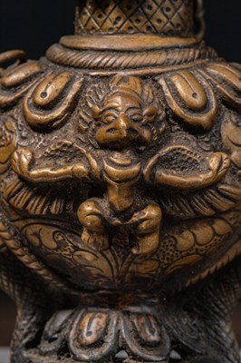 Lot 20 - BRONZE BETEL NUT CONTAINER NEPAL 18TH CENTURY