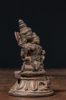 Lot 14 - SHIVA AND PARVATI INDIA BRONZE 18TH CENTURY ORISSA