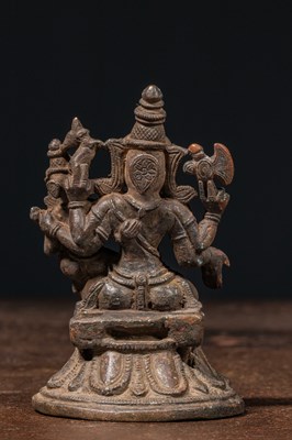 Lot 14 - SHIVA AND PARVATI INDIA BRONZE 18TH CENTURY ORISSA