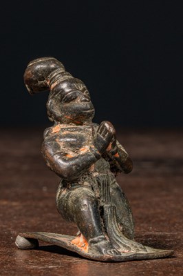 Lot 44 - KNEEILING BRONZE HANUMAN INDIA 16TH CENTURY
