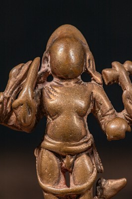 Lot 13 - STANDING BRONZE BHAIRABA INDIA 15TH CENTURY