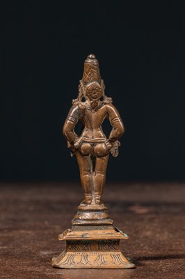Lot 43 - STANDING SKANDA BRONZE INDIA 16TH CENTURY