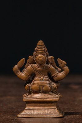 Lot 24 - SEATED BRONZE GANESHA INDIA 16TH CENTURY