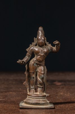 Lot 28 - STANDING BRONZE RAMA NEPAL 16TH CENTURY