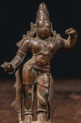 Lot 28 - STANDING BRONZE RAMA NEPAL 16TH CENTURY