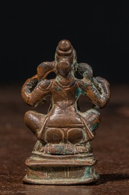 Lot 9 - SEATED BRONZE GANESHA NEPAL 16TH CENTURY