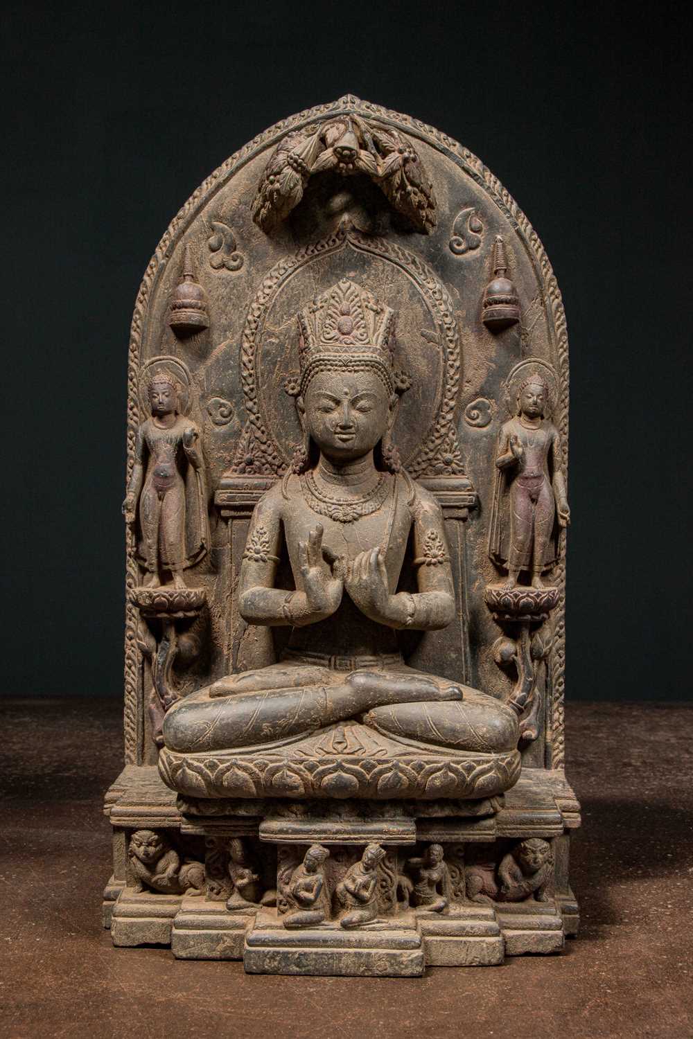 Lot 70 - NEPALESE STONE VAIRCONA BUDDHA 18TH CENTURY
