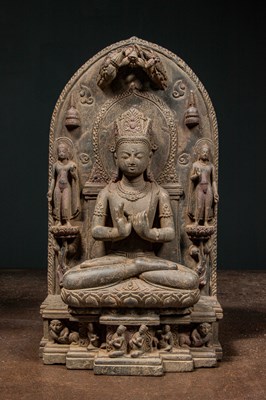 Lot 70 - NEPALESE STONE VAIRCONA BUDDHA 18TH CENTURY