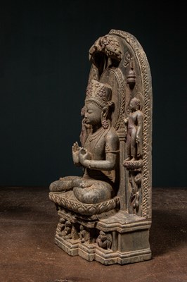 Lot 70 - NEPALESE STONE VAIRCONA BUDDHA 18TH CENTURY