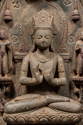 Lot 70 - NEPALESE STONE VAIRCONA BUDDHA 18TH CENTURY