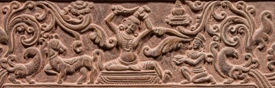 Lot 93 - A RARE SET OF TWO STONE BOOK COVERS (PECHA COVERS) TIBET 18TH CENTURY