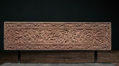 Lot 93 - A RARE SET OF TWO STONE BOOK COVERS (PECHA COVERS) TIBET 18TH CENTURY