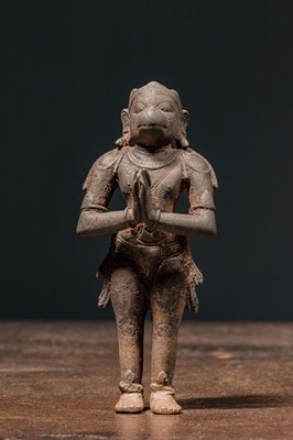 Lot 225 - HANUMAN BRONZE INDIA 15TH CENTURY