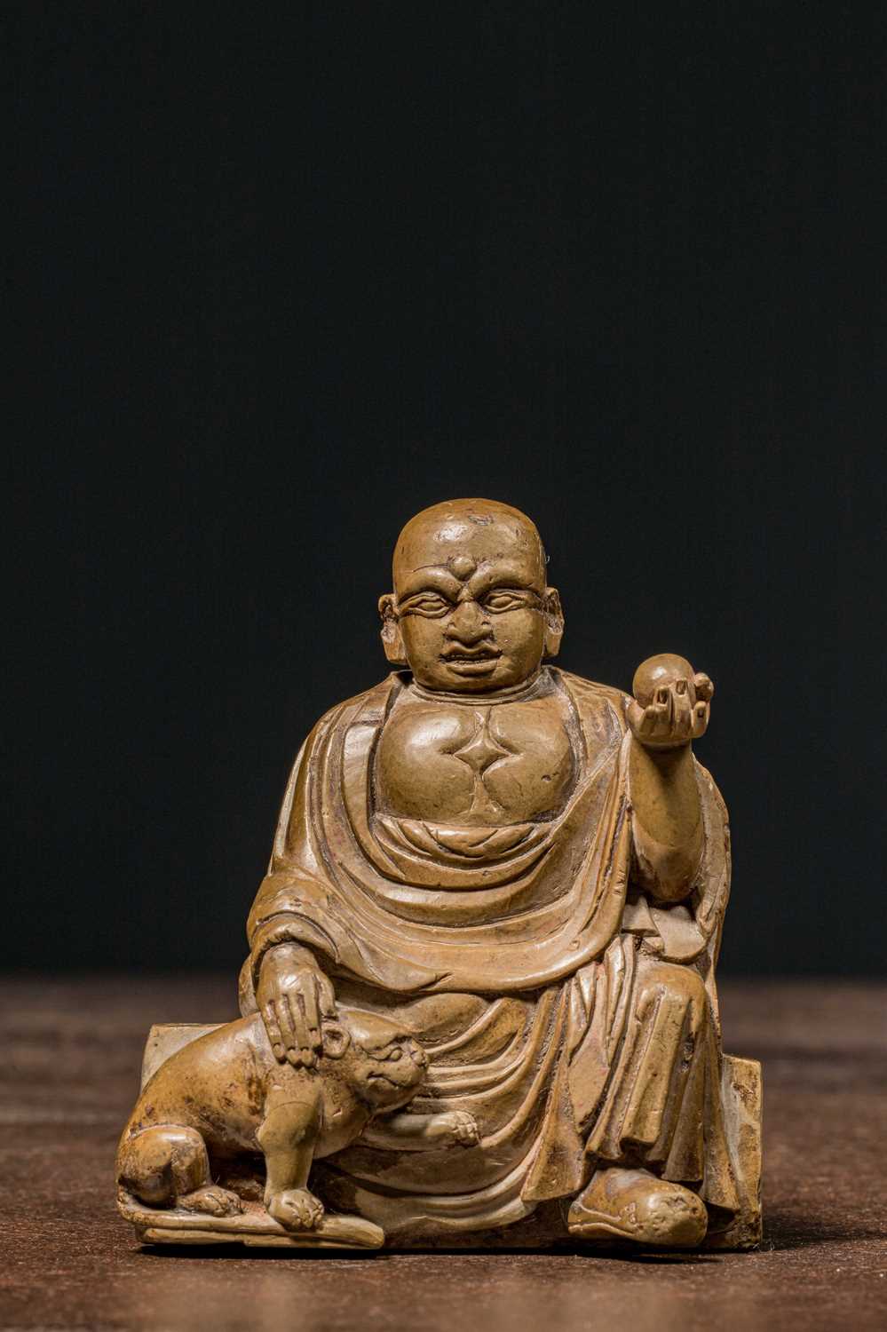 Lot 2 - STONE KUKURIPA LAMA TIBET 15TH - 16TH CENTURY