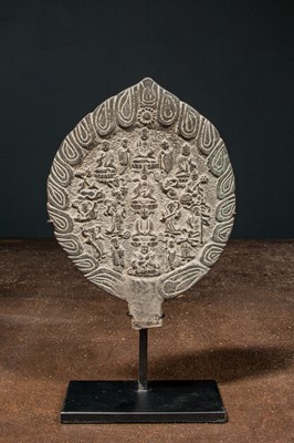 Lot 180 - A BRONZE BUDDHIST VOTIVE MIRROR CHINA 18TH CENTURY