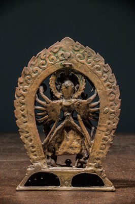 Lot 59 - DURGA BRONZ NEPAL 18TH CENTURY