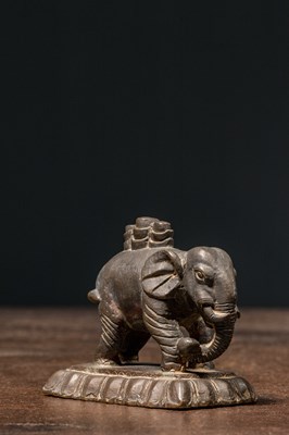 Lot 42 - BRONZE ELEPHANT TIBET 18TH CENTURY