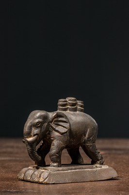 Lot 42 - BRONZE ELEPHANT TIBET 18TH CENTURY