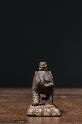 Lot 42 - BRONZE ELEPHANT TIBET 18TH CENTURY