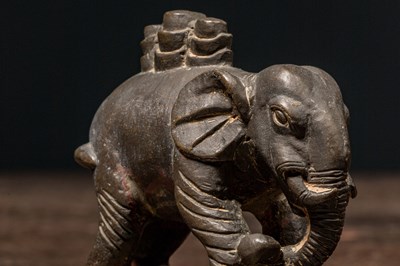 Lot 42 - BRONZE ELEPHANT TIBET 18TH CENTURY
