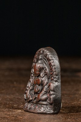 Lot 82 - SEATED STONEWARE JAMBHALA TIBET 18TH CENTURY