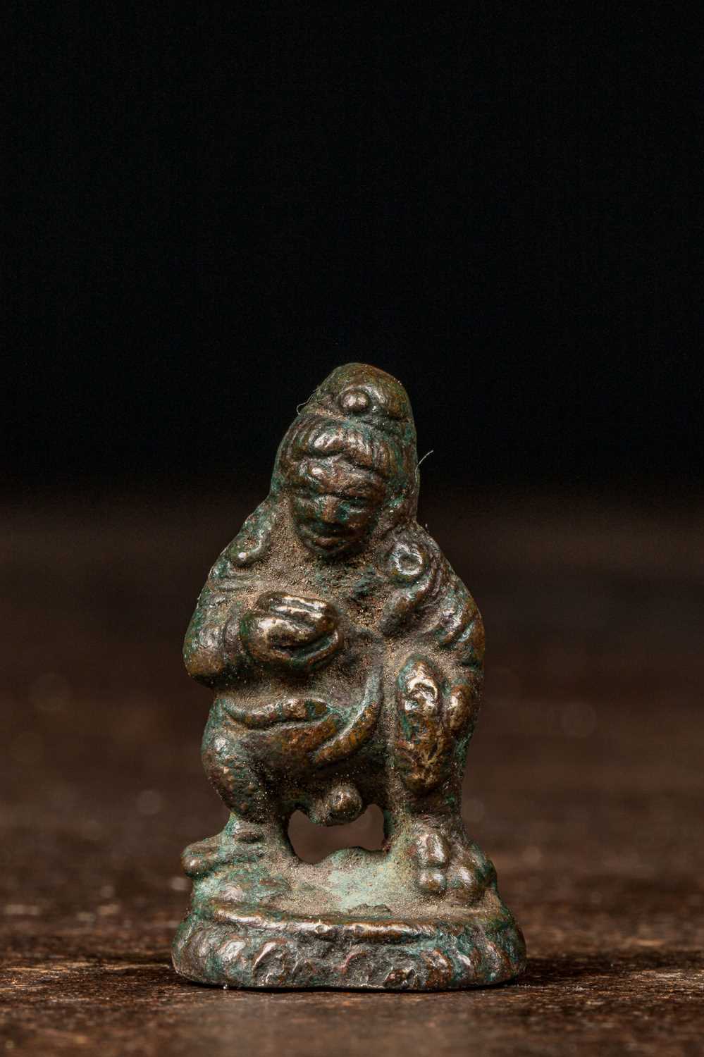 Lot 77 - STANDING BLACK JAMBHALA BRONZE TIBET 15TH CENTURY