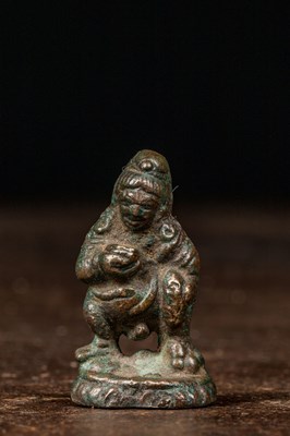 Lot 77 - STANDING BLACK JAMBHALA BRONZE TIBET 15TH CENTURY