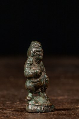 Lot 77 - STANDING BLACK JAMBHALA BRONZE TIBET 15TH CENTURY