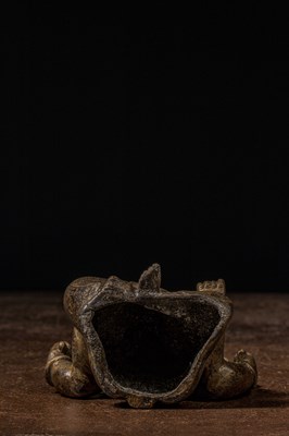 Lot 1 - SEATED BRONZE GANESHA NEPAL OR INDIA 18TH CENTURY