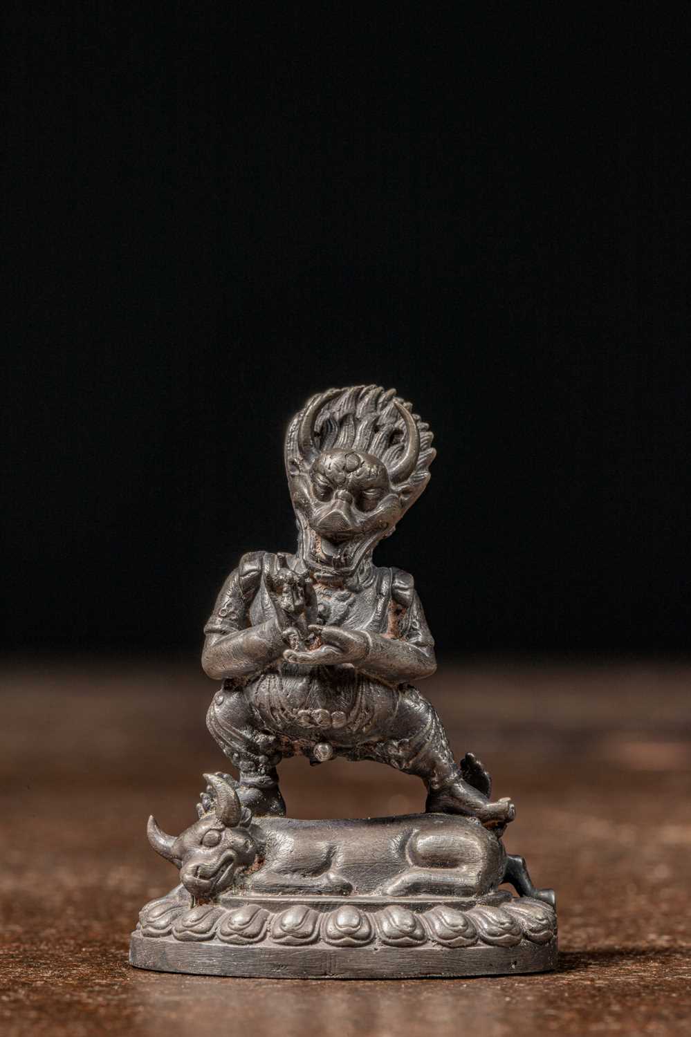 Lot 49 - STANDING SILVER YAMA NEPAL 20TH CENTURY OR EARLIER