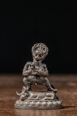 Lot 49 - STANDING SILVER YAMA NEPAL 20TH CENTURY OR EARLIER