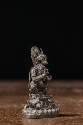 Lot 49 - STANDING SILVER YAMA NEPAL 20TH CENTURY OR EARLIER
