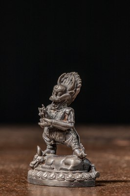 Lot 49 - STANDING SILVER YAMA NEPAL 20TH CENTURY OR EARLIER