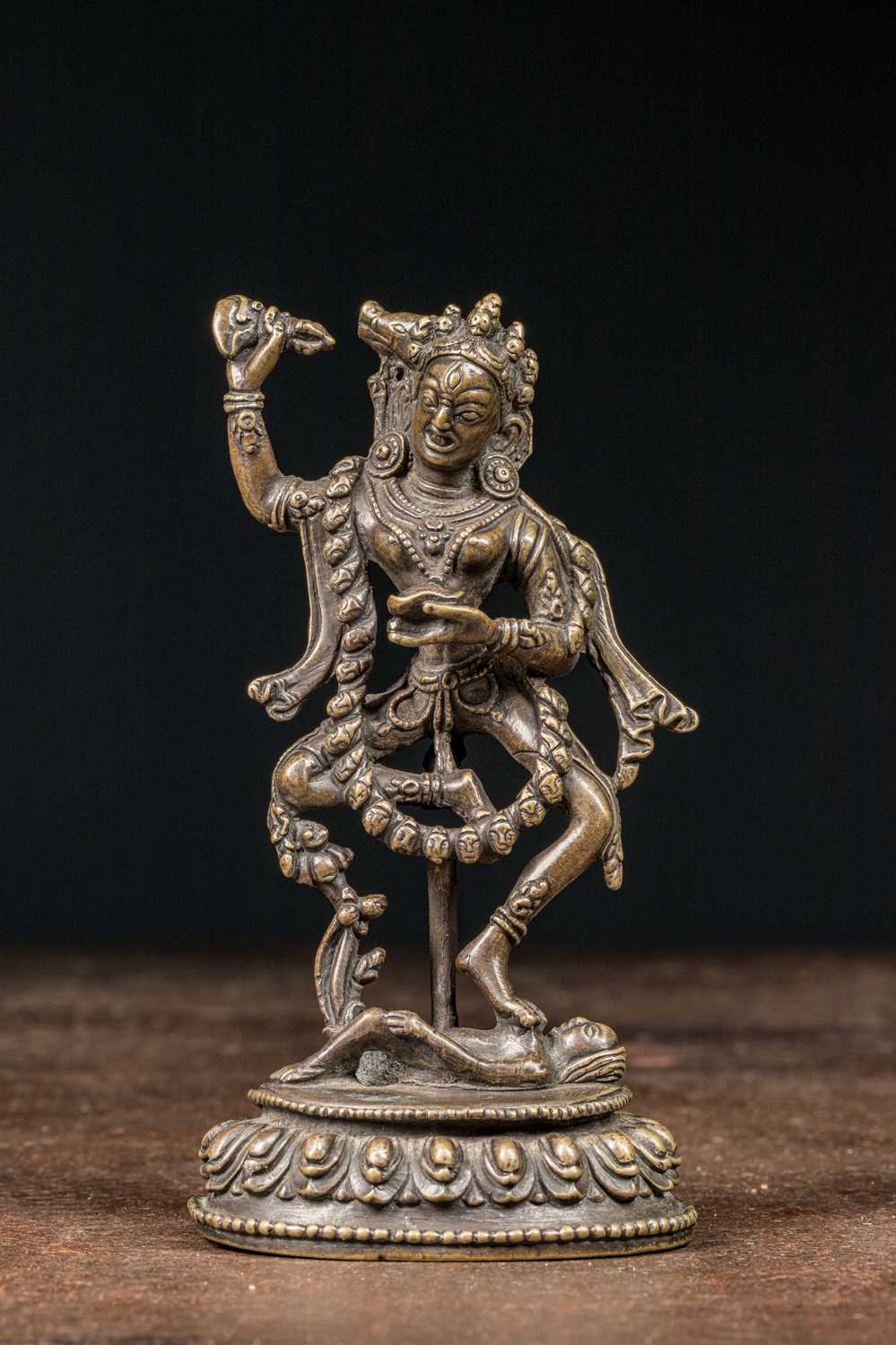 Lot 57 - STANDING BRONZE VAJRAVARAHI TIBET 15TH CENTURY