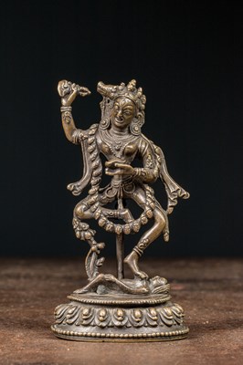 Lot 57 - STANDING BRONZE VAJRAVARAHI TIBET 15TH CENTURY