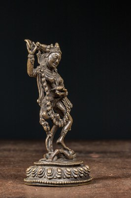 Lot 57 - STANDING BRONZE VAJRAVARAHI TIBET 15TH CENTURY