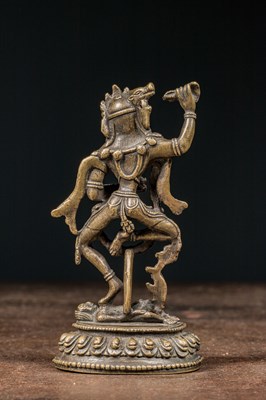 Lot 57 - STANDING BRONZE VAJRAVARAHI TIBET 15TH CENTURY
