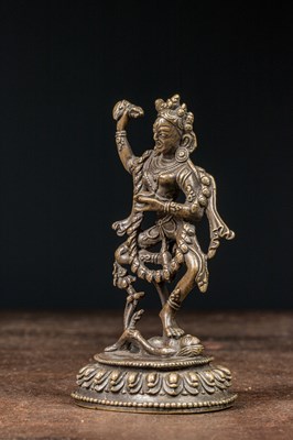 Lot 57 - STANDING BRONZE VAJRAVARAHI TIBET 15TH CENTURY