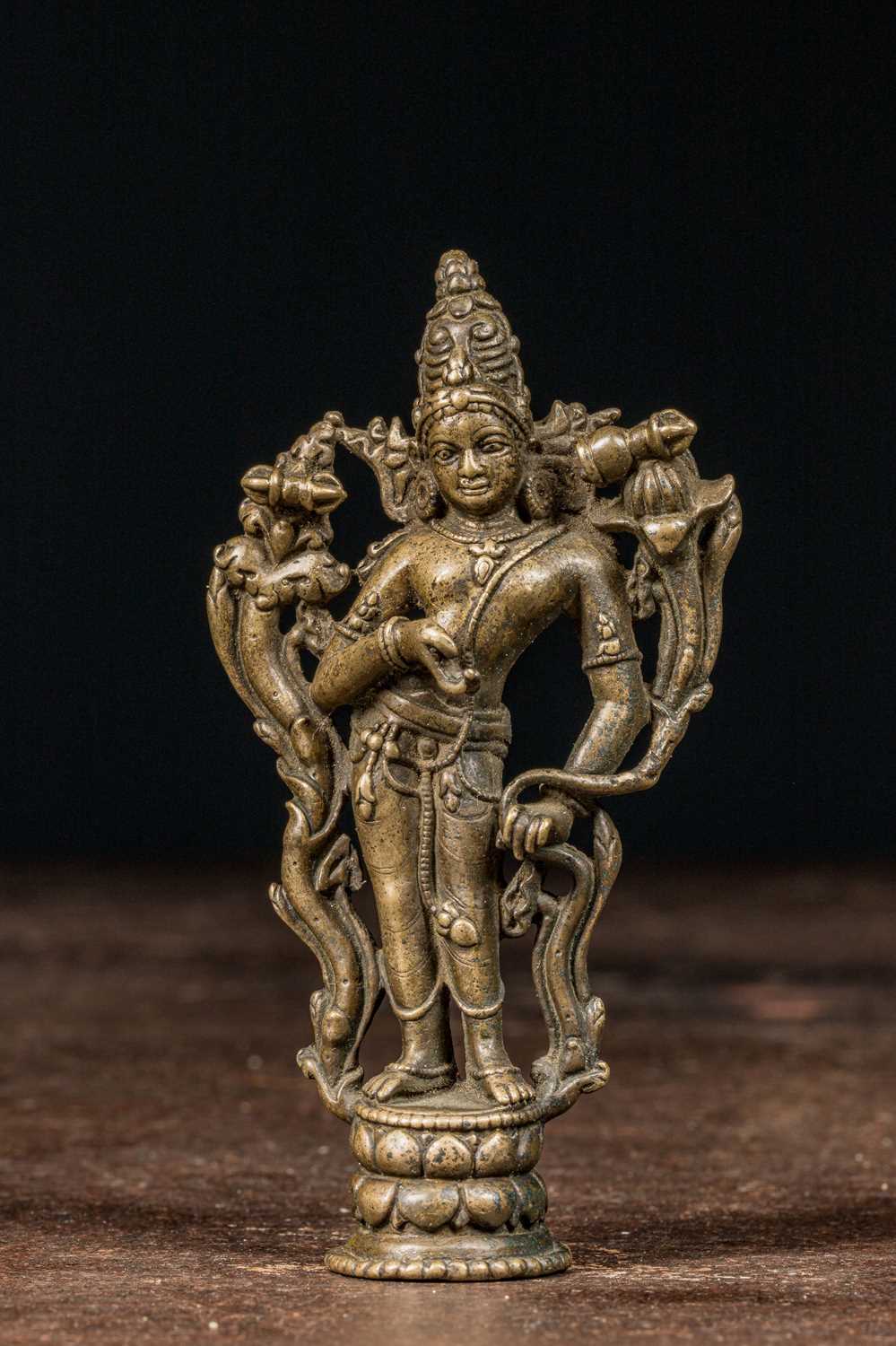 Lot 53 - EARLY STANDING BRONZE VAJRSATTVA TIBET 12TH CENTURY PALA DYNASTY