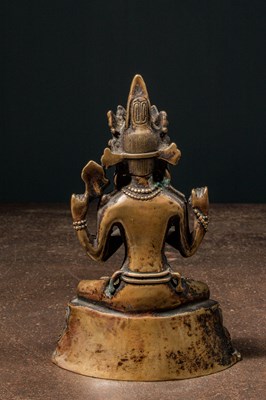 Lot 10 - BRONZE SHADAKSHARI LOKESHVARA TIBET 15TH CENTURY