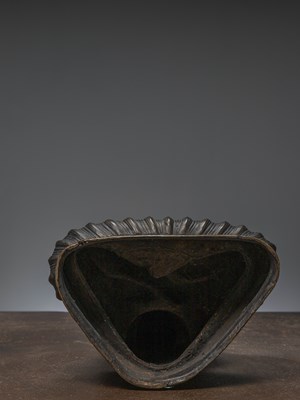 Lot 85 - A LARGE BRONZE FIGURE OF BUDDHA ŚĀKYAMUNI NEPAL 18TH CENTURY